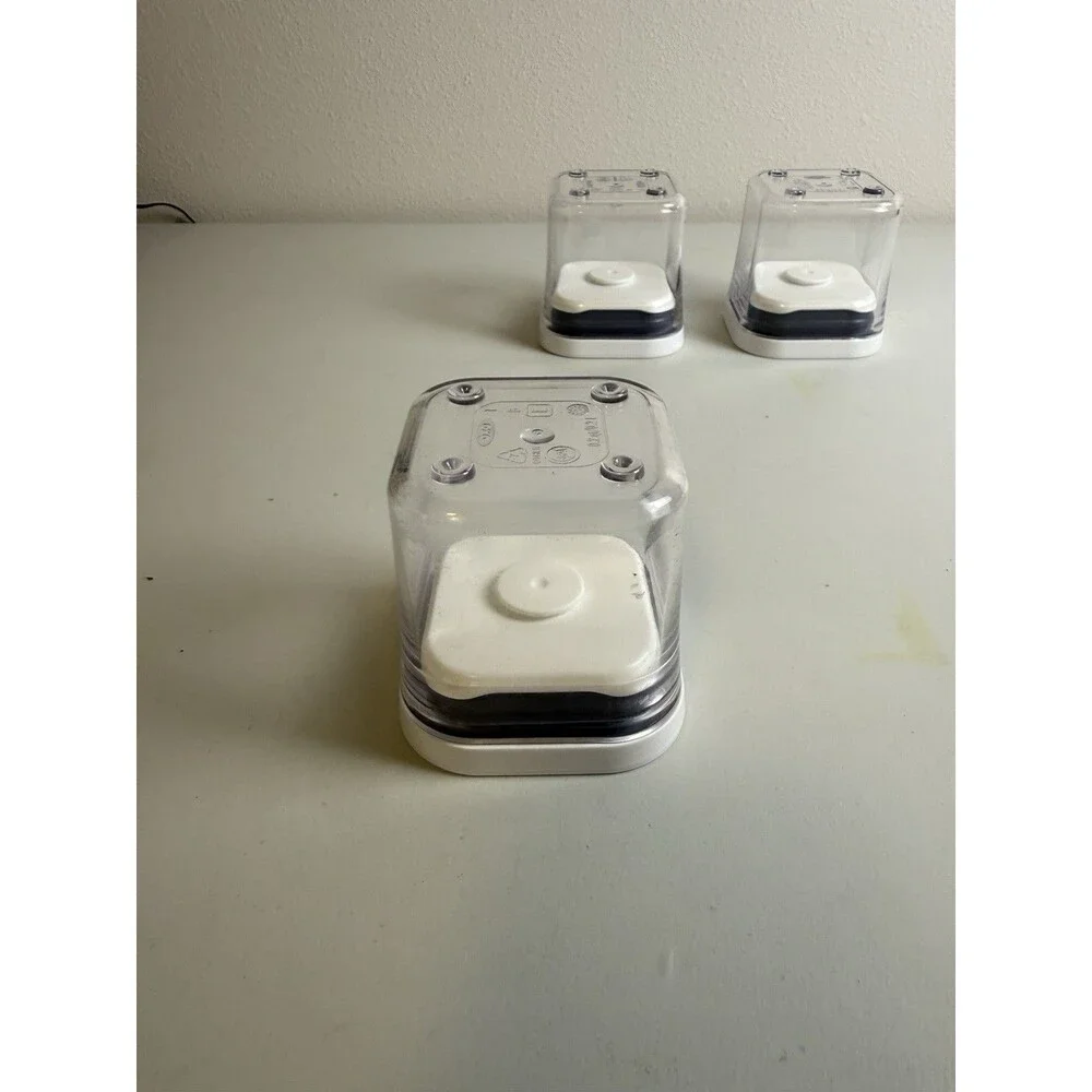 OXO POP Stackable Square Clear Food Storage Containers Snap Lids Set of 3 0.2qt